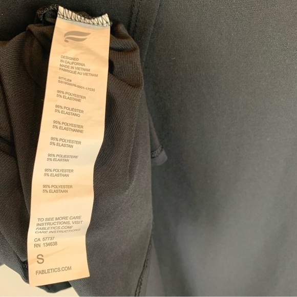 Fabletics Black Vivienne Cross  Open Back Short Sleeve Tee sz S - Picture 7 of 8